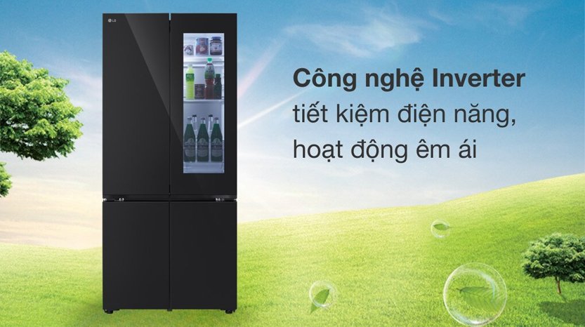 cong nghe inverte tu lanh lg inverter 617 lit lfb61blgai