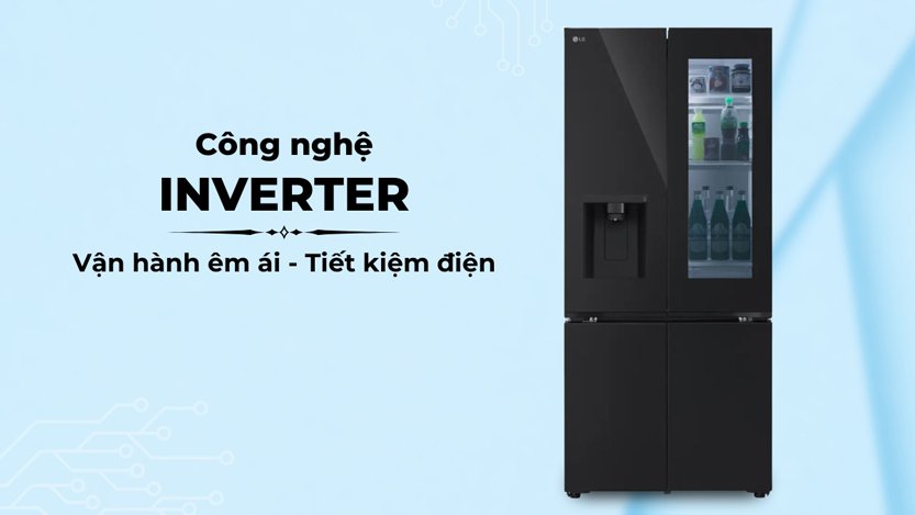 cong nghe invertertu lanh lg inverter 612 lit multi door instarview lfd61blgai