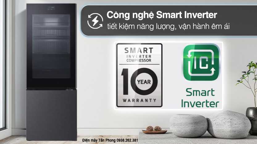 cong nghe smart inverter tu lanh lg lbb33blmai