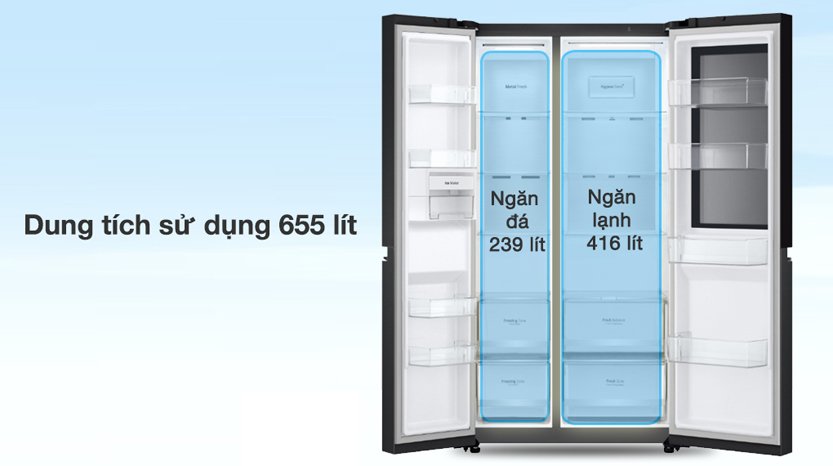 Tủ lạnh Side By Side LG Inverter 655 lít GR-V257BL  