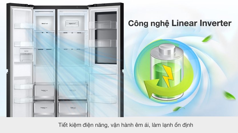 Tủ lạnh Side By Side LG Inverter 655 lít GR-V257BL  