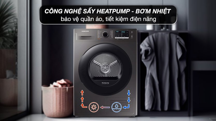 say heatpump may say bom nhiet samsung 9 kg dv90ta240ax sv 1